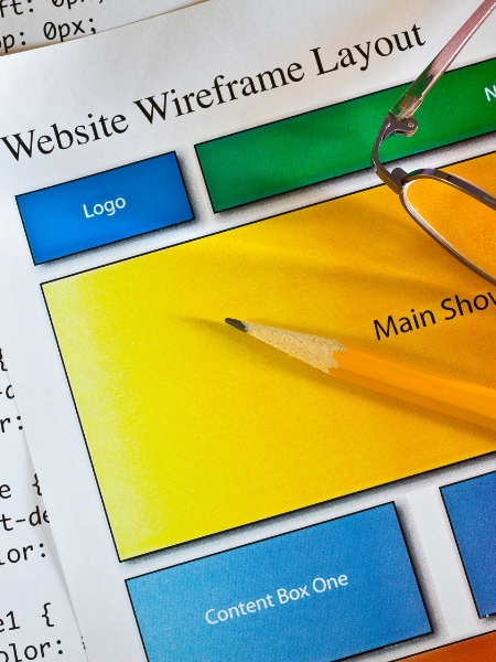Website wireframe layout