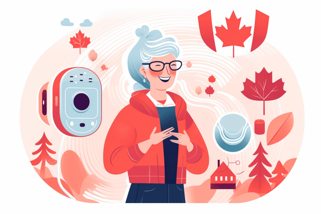 Design an image featuring a senior canadian citizen using 87c8e6e64324cedb77d6e8c3da8226