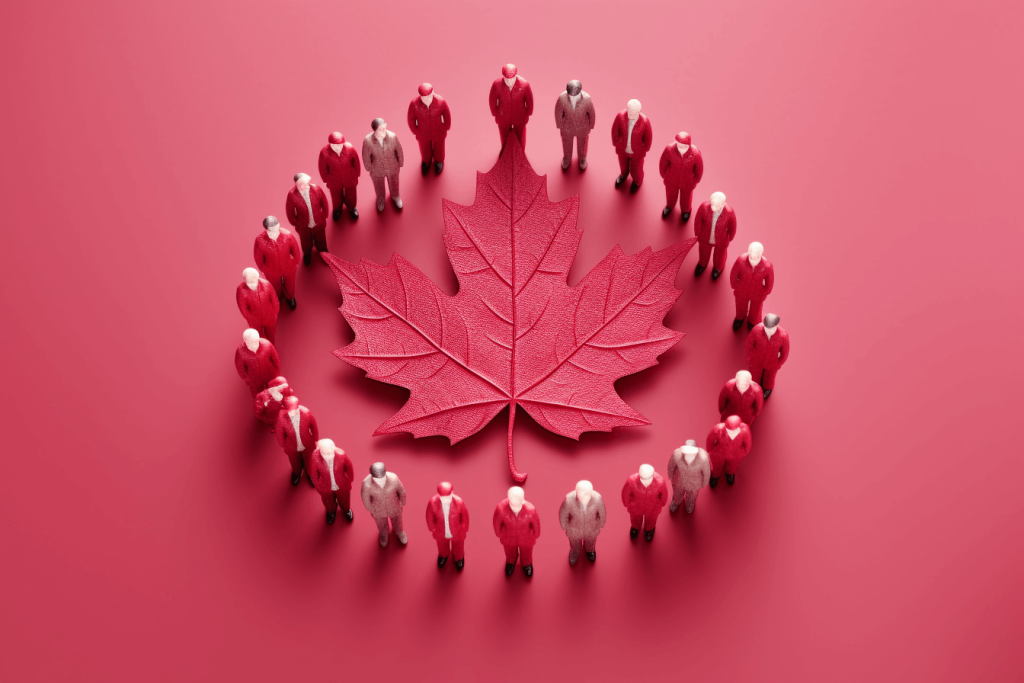 Design an image featuring interconnected canadian maple l 4a759504f2c24e5a80ec86369fa9f