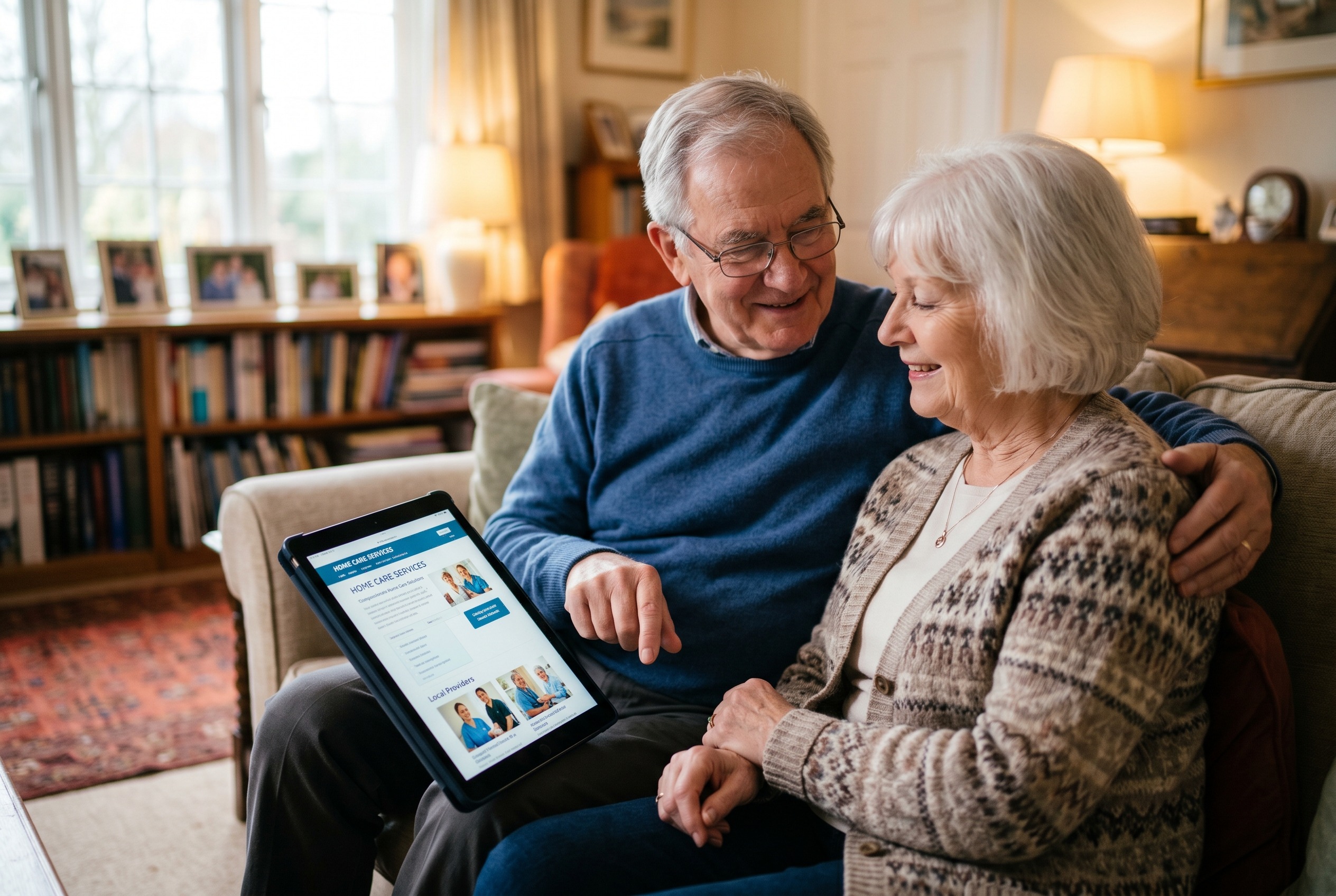 Web Design For Home Care Businesses 1 Web design wireframes for home care agency website on tablet
