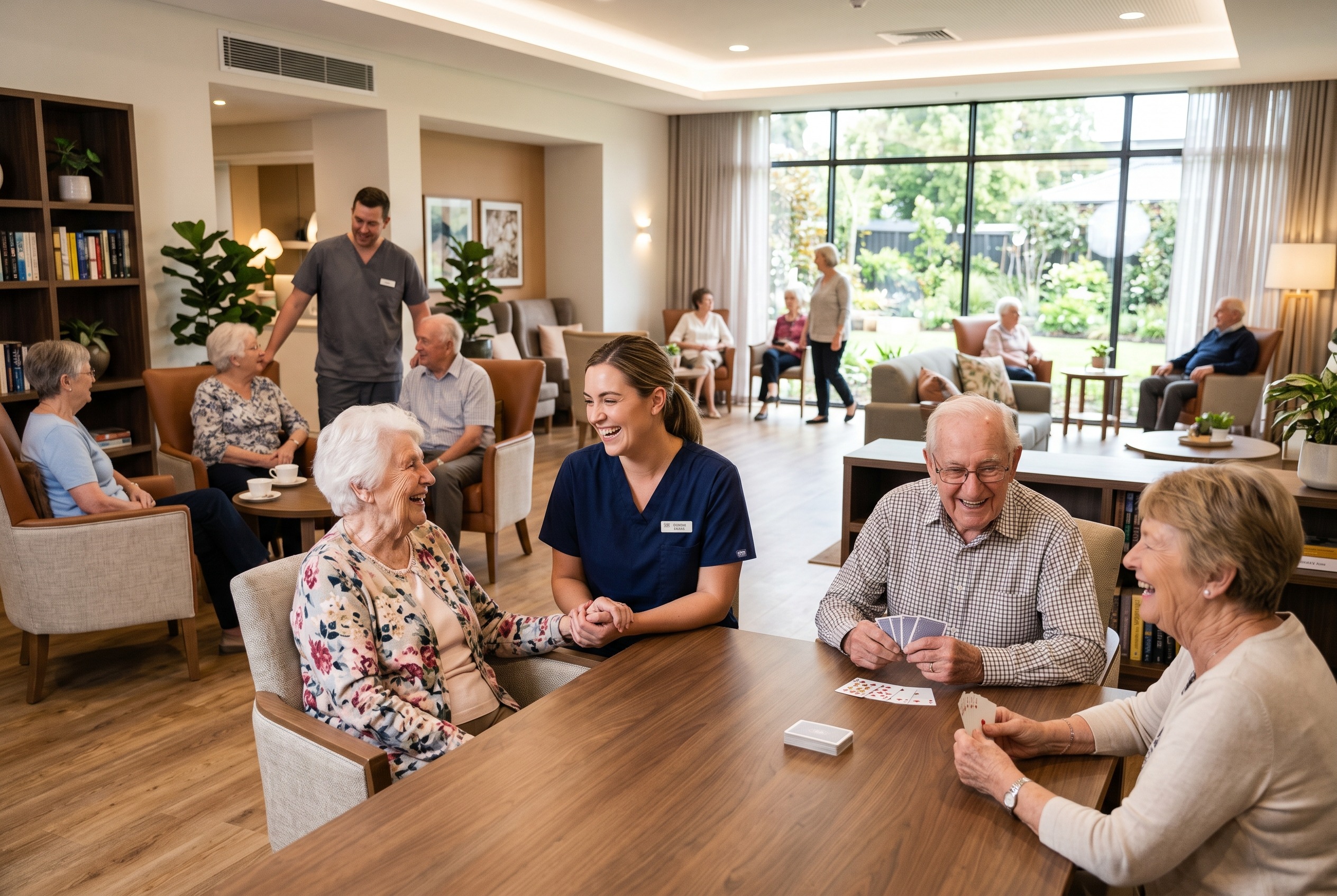 Web Design For Long-Term Care Organizations 3 Clean modern long-term care facility interior common area